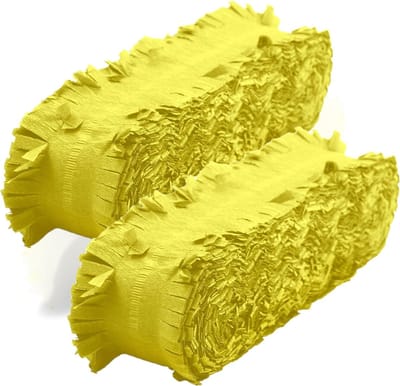 Feest/verjaardag versiering crepe slingers - Set van 2x stuks - geel - 24 meter - papier - Feestartikelen