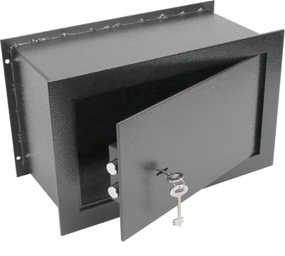 Verzonken stalen kluis 26x15x18cm - Voor geld, documenten en waardevolle spullen