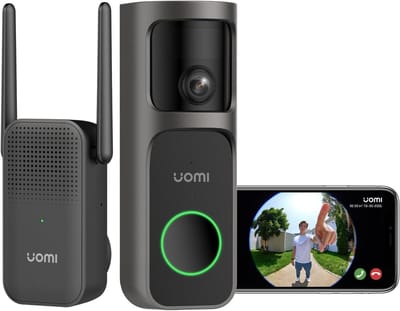 Video Deurbel Kit - Slimme Bel - Huis Beveiliging - Panorama Zicht - 4MP QHD Resolutie - Zwart