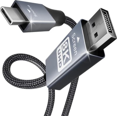 Benfei 8k USB-C naar Displayport Kabel 1.8M - 8K 60hz Kabel - Zilver