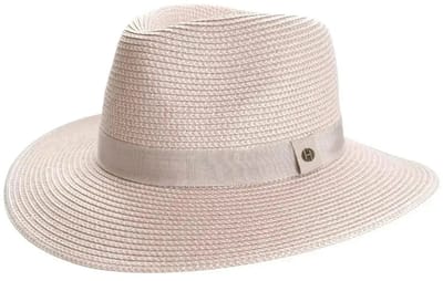 Serenity Fedora – UV Hoed Dames Zomer Kreukbestendig Reisvriendelijk - Maat: M-L: 58 cm - Rose/White