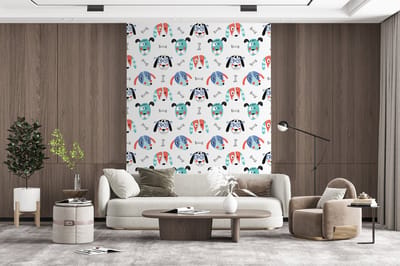 Behang - Fotobehang Jongens - Patronen - Hond - Breedte 165 cm x hoogte 220 cm