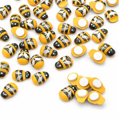 BukkitBow - Set Mini Houten Bijen Stickers - DIY Knutsel Decoratie - Zelfklevende Bijtjes - 100 Stuks