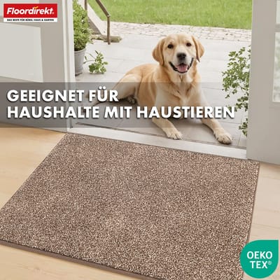 FLOORDIREKT Schoonloopmat Nasa - Zachte & Waterabsorberende Deurmat - Bruin 120 x 180 cm - Voor Binnen & Buiten - Antislip Onderzijde - Verkrijgbaar in 5 Kleuren & 8 Maten