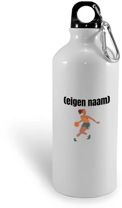 Hacebo® - basketbal vrouw met eigen naam waterfles - Basketbal - iemand die op basketbal zit - sport - verjaardag cadeau - kado - geschenk - water fles - 400ML