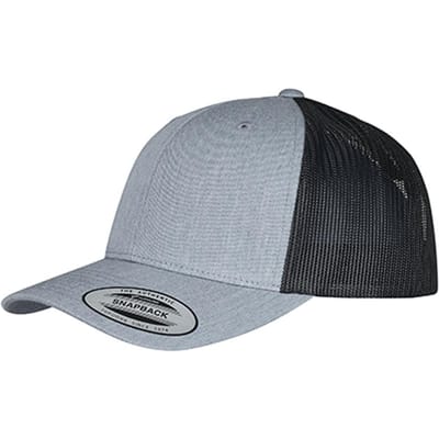Flexfit Retro tweekleurige truckerpet (Heide Grijs/Zwart)