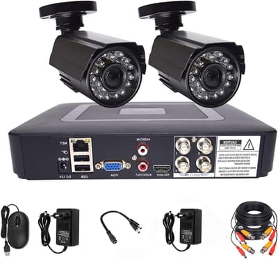 Beveiligingscamera Set - CCTV Systeem - Huis Beveiligen - Bewegingsdetectie Alerts - 4 Kanaals - Zwart