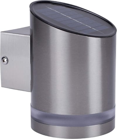 Draadloze LED Buitenwandlamp op Solar Energie - Zilver met Bewegingsmelder