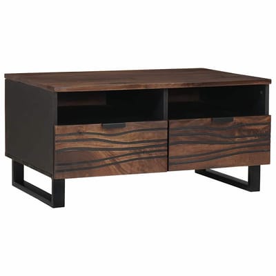 vidaXL - Salontafel - Walnotenhout - 80 - x - 54 - x - 40 - cm - Bewerkt - hout