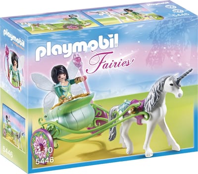 Eenhoornkoets met Vlinderfee / Fée Papillon avec calèche et licorne