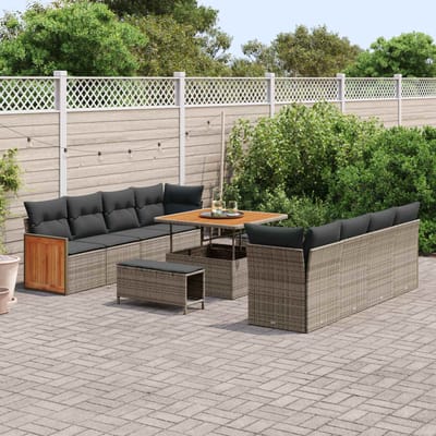 vidaXL - Tuinbank - Set - 11 - st - 11-Aantal - zitplaatsen - Grijs