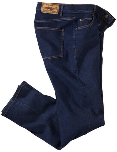 ATLAS FOR MEN - Donkerblauwe regular stretch jeans - Heren - Verkrijgbaar in grote maten - W32