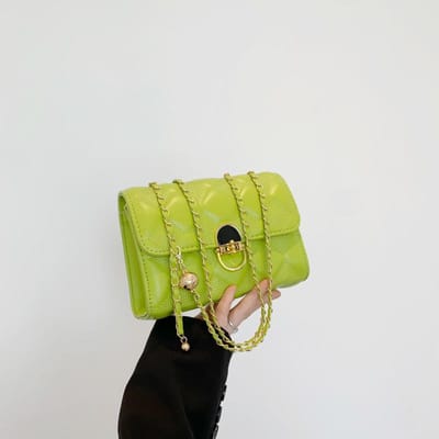 Diamantgeborduurde Draad Kleine Vierkante Tas voor Dames Lente Nieuwe Mode Ketting Één-schouder Crossbody Tas Trendy Onderarm Tas