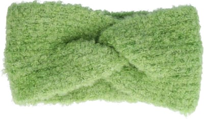 Haarsoires Haarband Twist 10cm – Soft 8% Wol – Gebreide Stof – Groen - Zachte Knoop Hoofdband - Haaraccessoire voor Dames & Meisjes