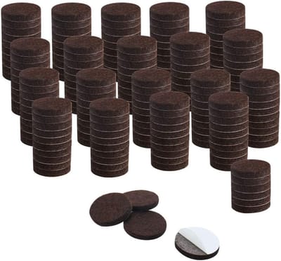 Meubelvilt Pads - Vloerbeschermers - Meubels Beschermen - Zelfklevend & Geluiddempend - Rond 3/4 Inch - Bruin