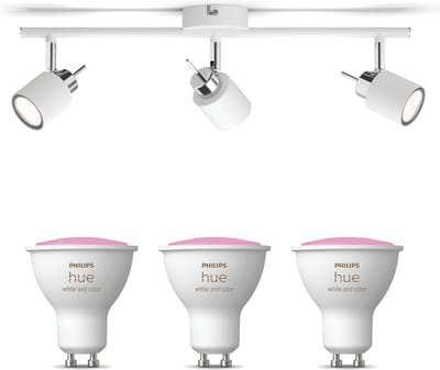 Philips Hue Meranti Opbouwspot (Wit) - Wit en Gekleurd Licht - Plafondspot met 3 Lichtpunten - GU10 - Hue White and Color Ambiance