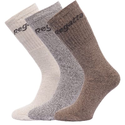 Regatta - Geweldige Outdoors Heren Katoenen Rich Casual Sokken (3 per Verpakking) (Bruin)