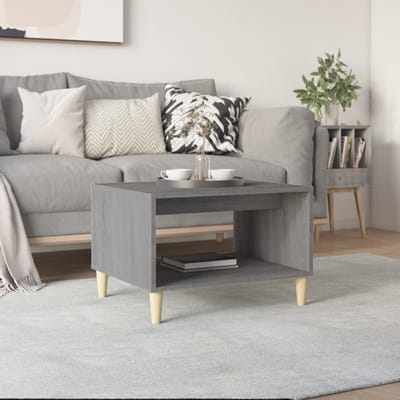 vidaXL - Salontafel - 60x50x40 - cm - bewerkt - hout - grijs - sonoma - eikenkleurig