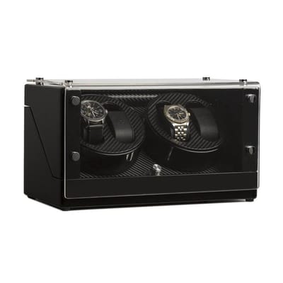 Klarstein CA2PM horlogeopwinder, horlogeopwinder, horlogekast, horlogebox, : 4 x automatisch horloge, 4 bewegings modi, kijkvenster, karbon Optik, Pianolack, Netz & Batteriebetrieb, zwart,8 kg - Watch Winder - Horlogedraaier