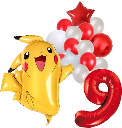 Pokemon ballon set - 62x78cm - Folie Ballon - Pokemon - Pikachu - Themafeest - 9 jaar - Verjaardag - Ballonnen - Versiering - Helium ballon