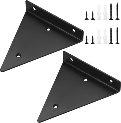 Famanu – Set van 2 onzichtbare wandplankhouders, 14 cm x 13 cm, robuuste metalen wandhouders