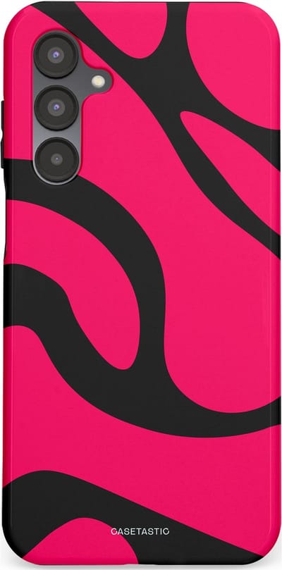 Casetastic hoesje geschikt voor Samsung Galaxy A16 - Dubbellaagse bescherming - Zwart Roze Mamba Golven - Fashion Case - Roze Zwart