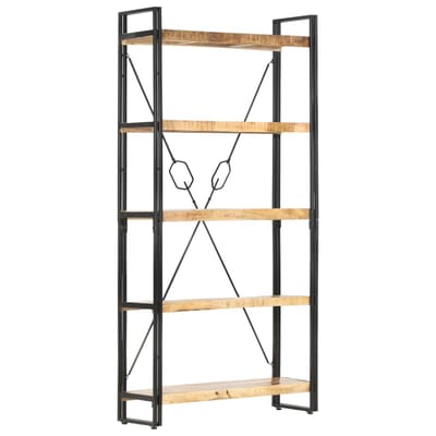 vidaXL - Boekenkast - met - 5 - schappen - 90x30x180 - cm - massief - mangohout