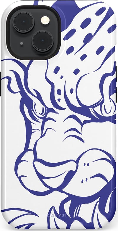 Casetastic Hoesje Geschikt voor Apple iPhone 15 Magsafe - Stijlvolle Beschermende Duo-layer Case - Blauwe Panter Hoofd