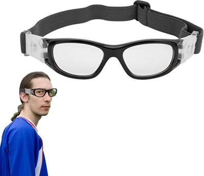 Kinderbrillen Sportbrillen voor kinderen - Voetbal en Basketbal - Verstelbare jeugdtennisframes - Tieneraccessoires voor Fietsen - Zwart