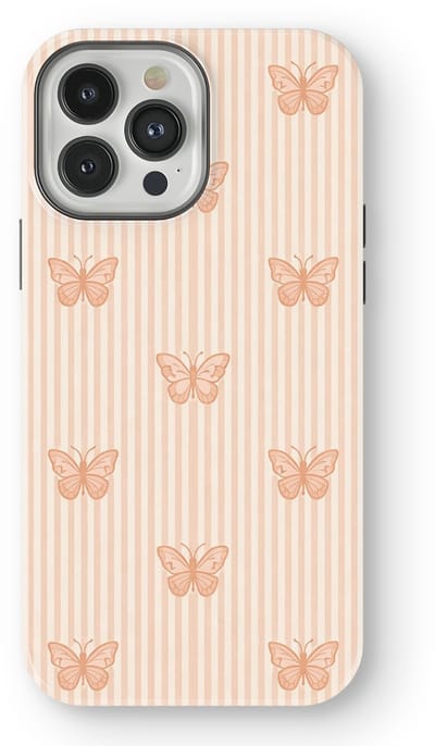 DripCase Hoesje geschikt voor iPhone 13 Pro | Happy Stripes Motief | Magnetisch Opladen | 2-in-1 Ontwerp | Vrolijke Backcover geschikt voor iPhone 13 Pro Blush Butterfly