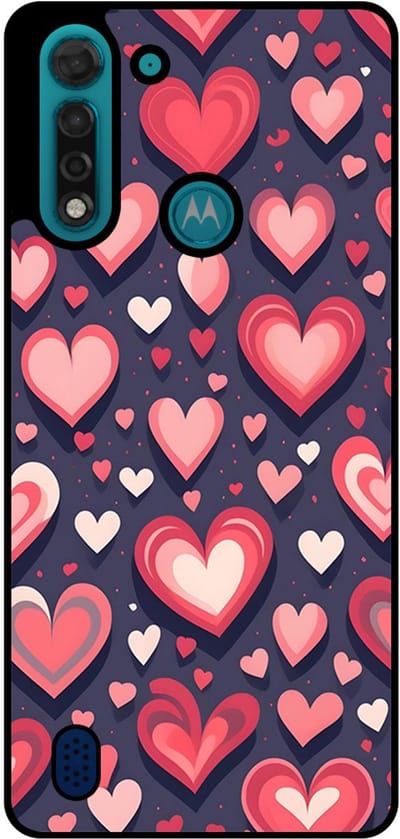 Smartphonica Telefoonhoesje Geschikt voor Motorola Moto G8 Power Lite met Hartjes Opdruk - TPU Backcover Case With Heart Design geschikt voor Motorola Moto G8 Power Lite