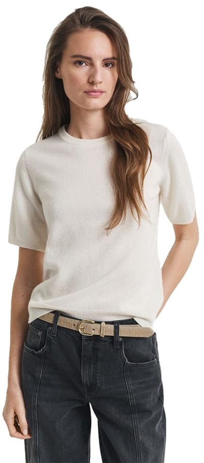 Gant 4805351 T-shirt Met Korte Mouwen Beige XS Vrouw