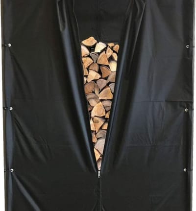 Weerbescherming voor- en achterwand van polyester voor brandhoutschuilplaats 130x70x185cm