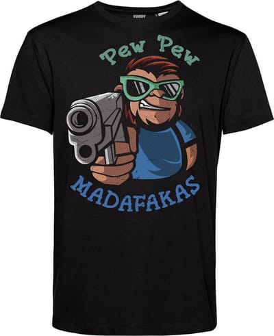 T-shirt Pew Pew Madafakas | Carnavalskleding heren dames | Carnaval kostuum | Foute Party | Zwart | maat XS