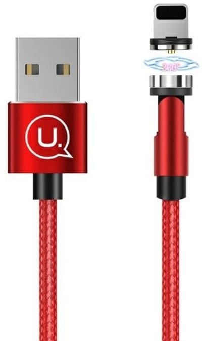 USAMS U59 Serie - Magnetische Lightning Kabel - 1m - Snelle Opladen - Rood