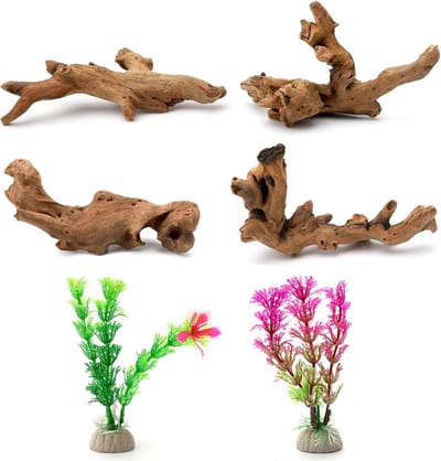 Natuurlijke Driftwood en Aquatic Planten voor Aquaria - Decoratie en Accessoires 10-15cm
