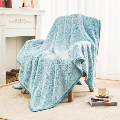 Zachte omkeerbare sherpa-fleecedeken | Pluizige boho-deken voor bank en slaapkamer