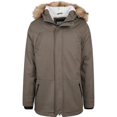 Urban Classics Parka jas -L- Heavy Imitation Fur Groen