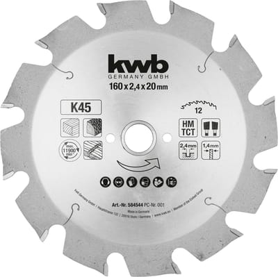 kwb 584544 Cirkelzaagblad 160 x 16 mm 1 stuk(s)