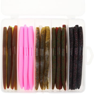 Cosensi- Kunstaas Set 30 Stuks - Zacht Plastic Aas - Senko Wormen - Wacky Worm Rig - 13,5 cm - Rubber Aas met Verleidelijke Staart - Aasworm