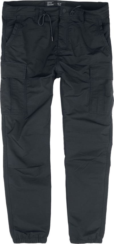 Vintage Industries Clyde Pants Cargobroeken zwart S - Katoen - Basics