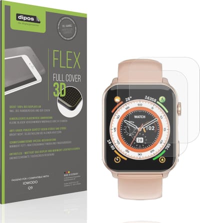 dipos FLEX – 2x Matte Screenprotector geschikt voor IOWODO Q9 | Volledige Schermbescherming | Case-Friendly