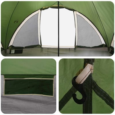 vidaXL - Tipi - Tent - met - dak - Groen - 6-persoons - Polyester - en - Staal