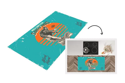 Keukenloper - Loper keuken - Vintage - Surf - Surfplank - 120x60 cm - Keukenloper vinyl
