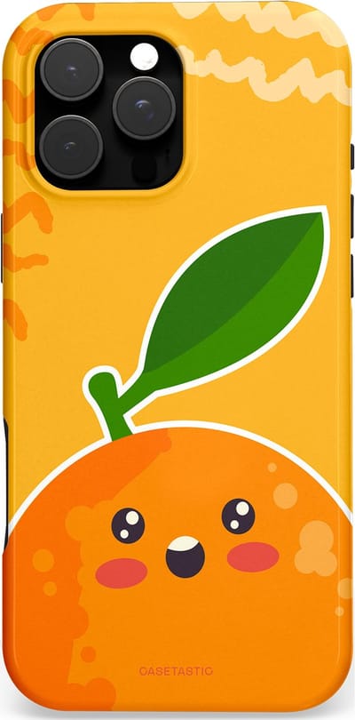 Casetastic hoesje geschikt voor Apple iPhone 16 Pro Max - MagSafe - Dubbellaagse bescherming - Vrolijke Sinaasappel - Fashion Case - Geel Oranje Beige