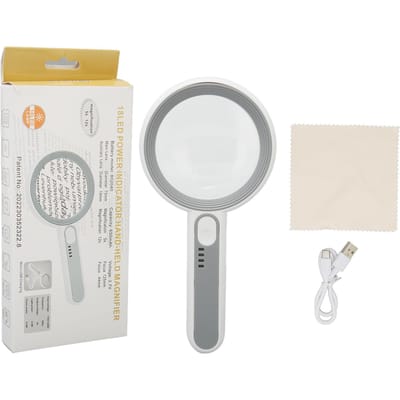 Vergrootglas 5X 12X Handheld Vergrootglas met 18 stuks LED voor Lezen Inspectie