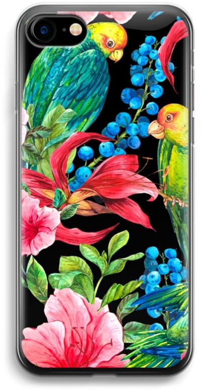 Case Company® - Hoesje geschikt voor iPhone SE 2020 hoesje - Papegaaien - Soft Cover Telefoonhoesje - Bescherming aan alle Kanten en Schermrand
