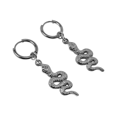 ∅14mm Oorringen Dames - Roestvrij Staal - Oorbellen met slangen Hanger