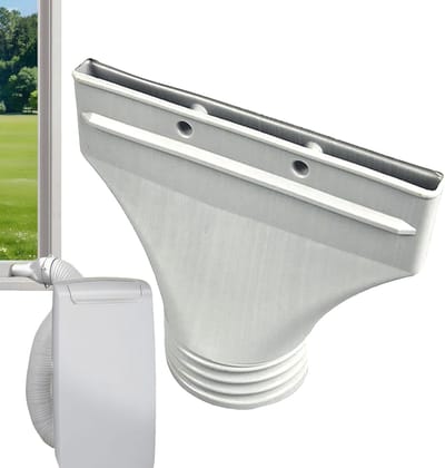 Airco Afvoerslang Koppelstuk – Adapter voor plat kanaal – Airconditioning Afvoerslang Adapter Plat - Efficiënte luchtstroom – Geschikt voor mobiele airco's, afzuigkappen, wasdrogers, enz. – 25 x 10 x 22 cm – Grijs