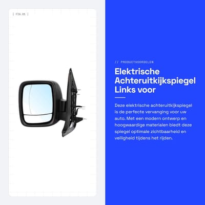 Dailygoods - Elektrische Achteruitkijkspiegel Links voor Auto NV300 2014-2019